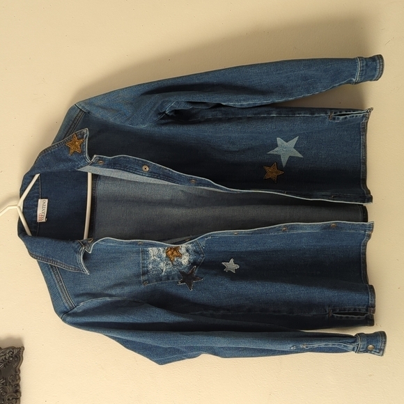Red Valentino Star Embellished Denim Jacket - Picture 11 of 15